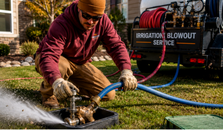 Protect your pipes from freeze damage with professional sprinkler blowouts in Twin Falls, Idaho. Backflow King clears your system fast before winter hits.